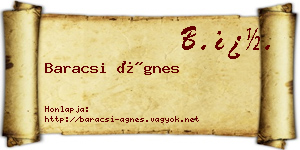Baracsi Ágnes névjegykártya
