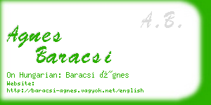 agnes baracsi business card